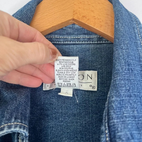 Norton Studios Cotton Denim Button Front Shacket w/ Pockets Size LG - Picture 10 of 11